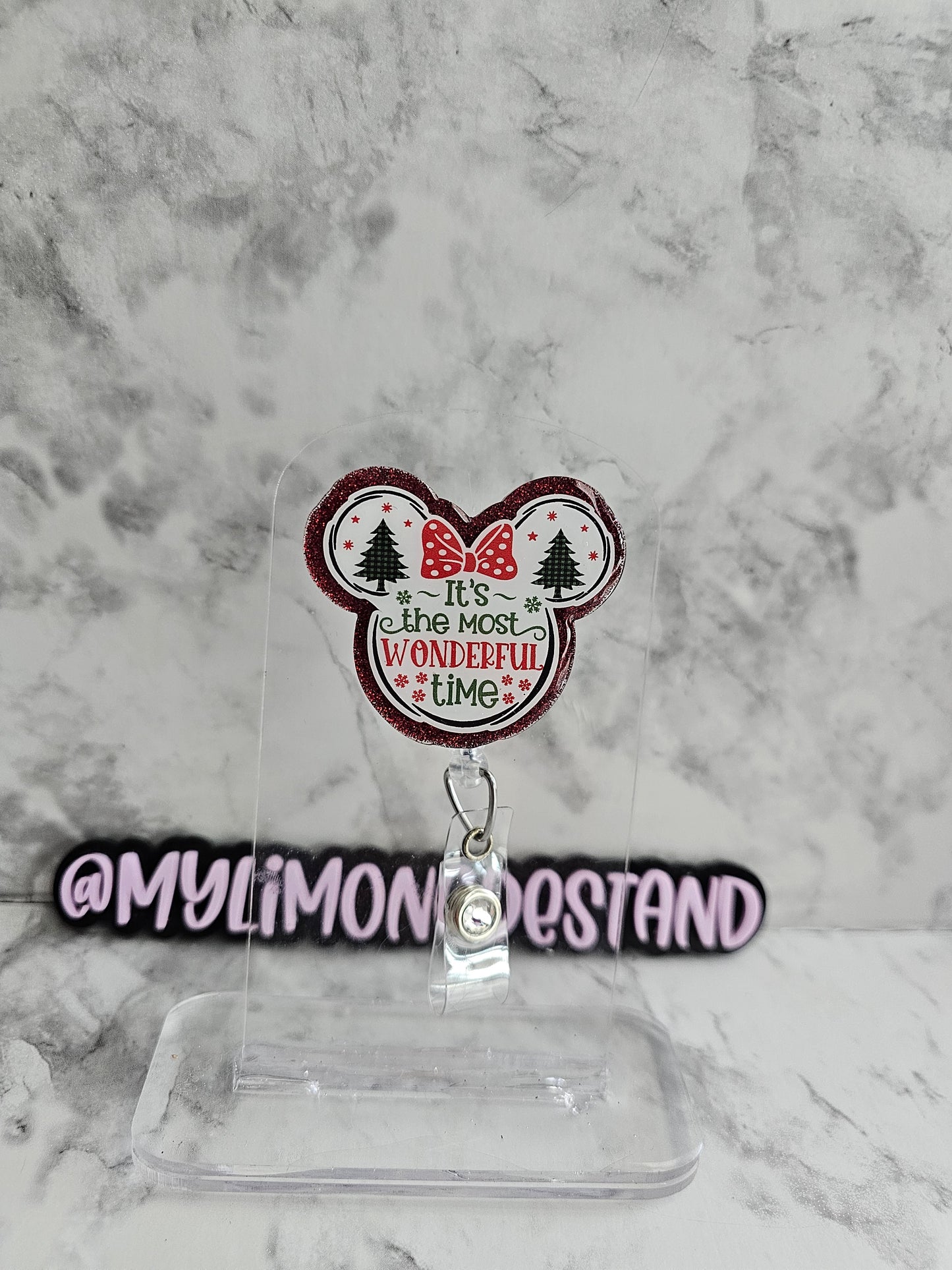 Most Wonderful Time Mouse Interchangeable Red Glitter