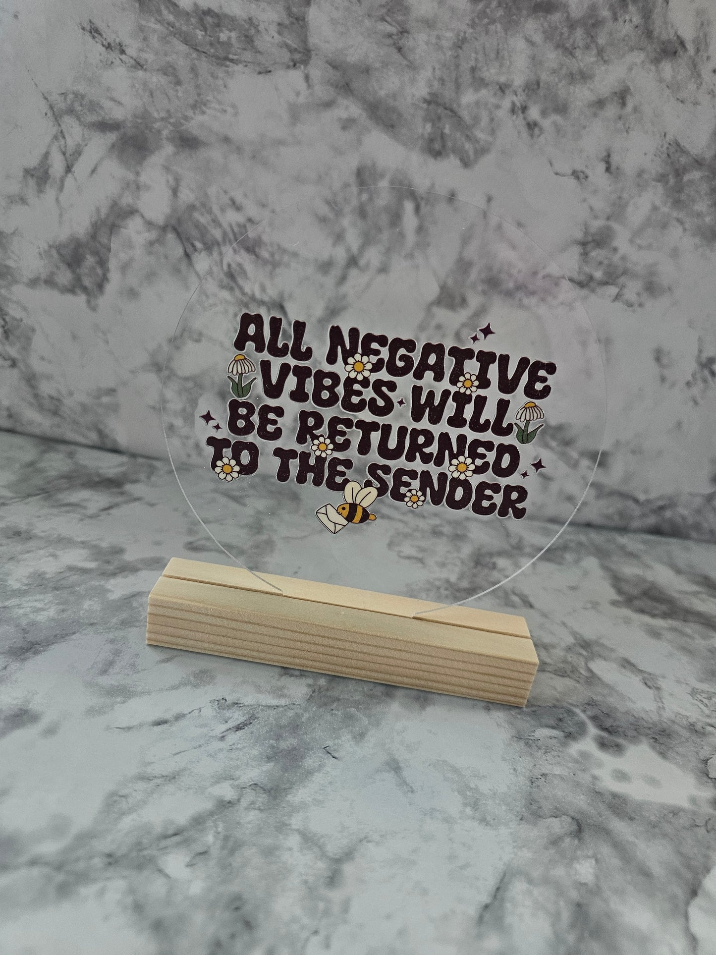 Negative vibes return to sender Acrylic Sign