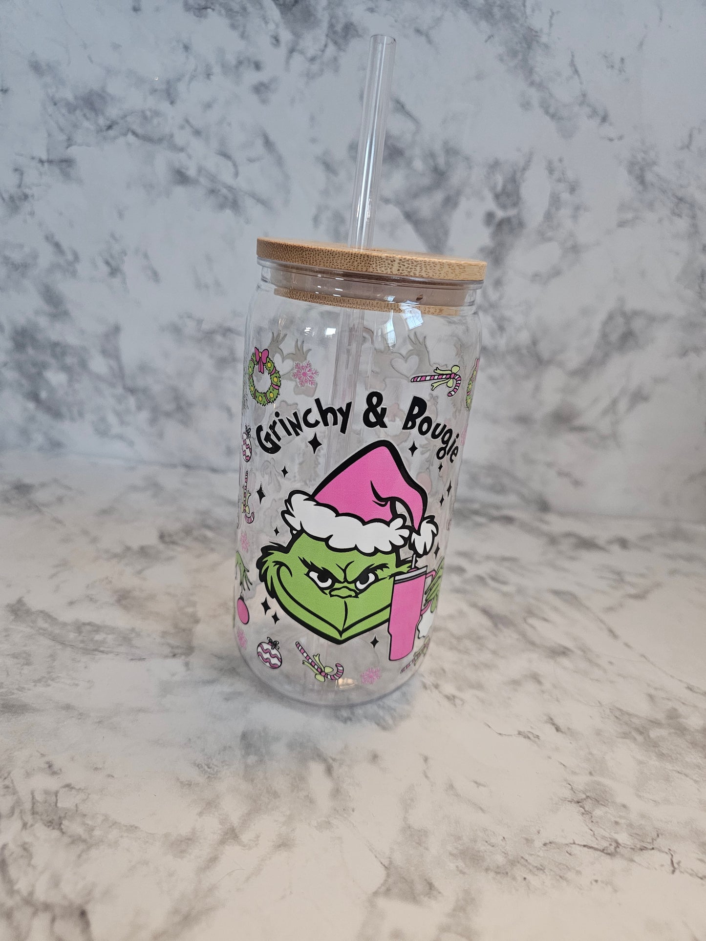 Green and Pink Acrylic Tumbler