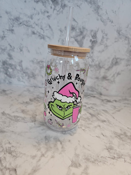 Green and Pink Acrylic Tumbler