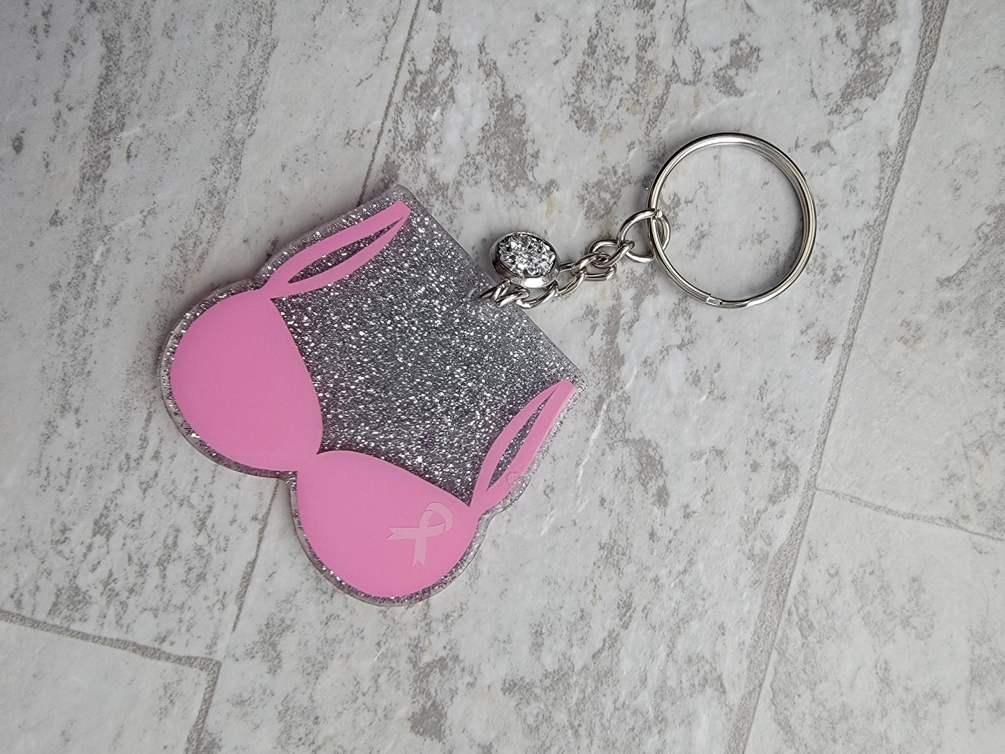 Pink Bra Keychain