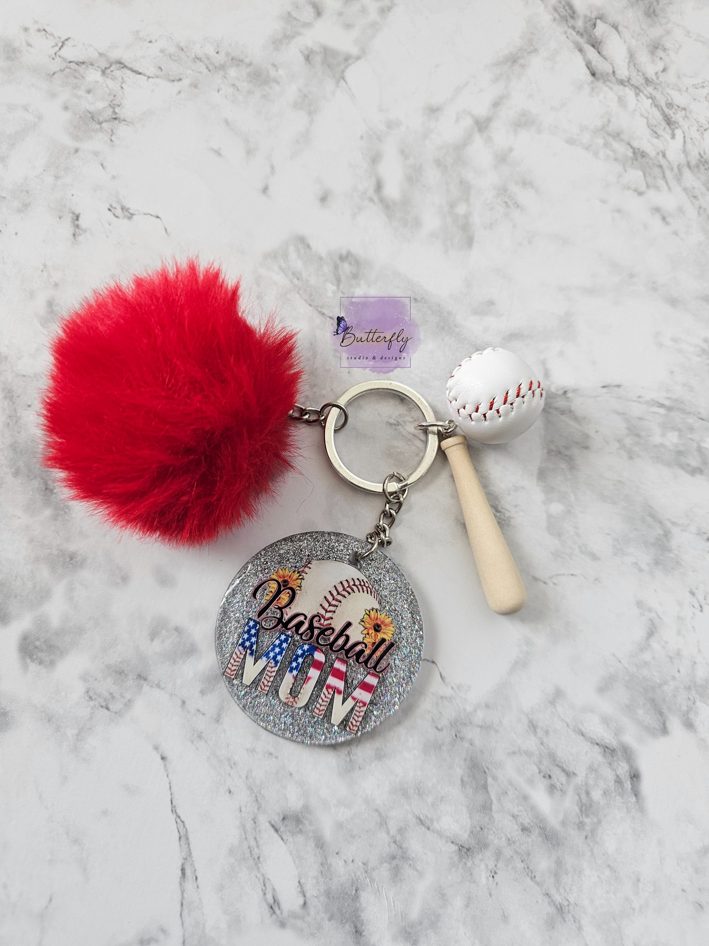 Baseball Mom Keychain